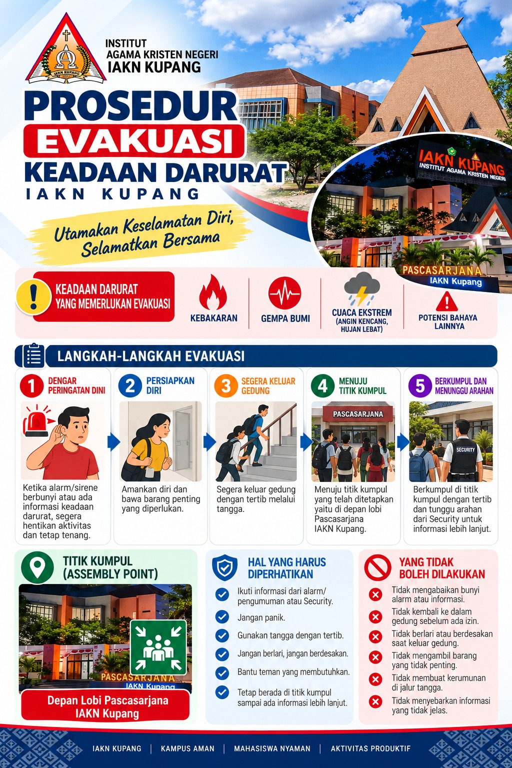Prosedur Evakuasi Keadaan Darurat IAKN Kupang